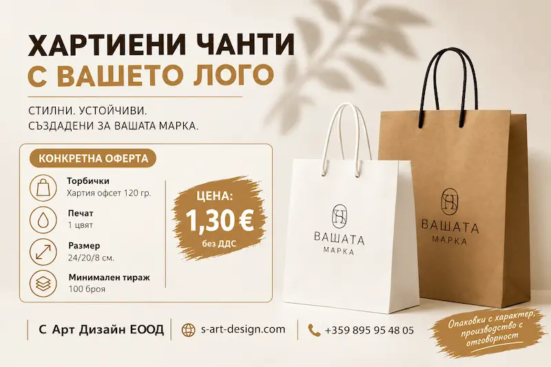 промоция хартиени брандирани торби